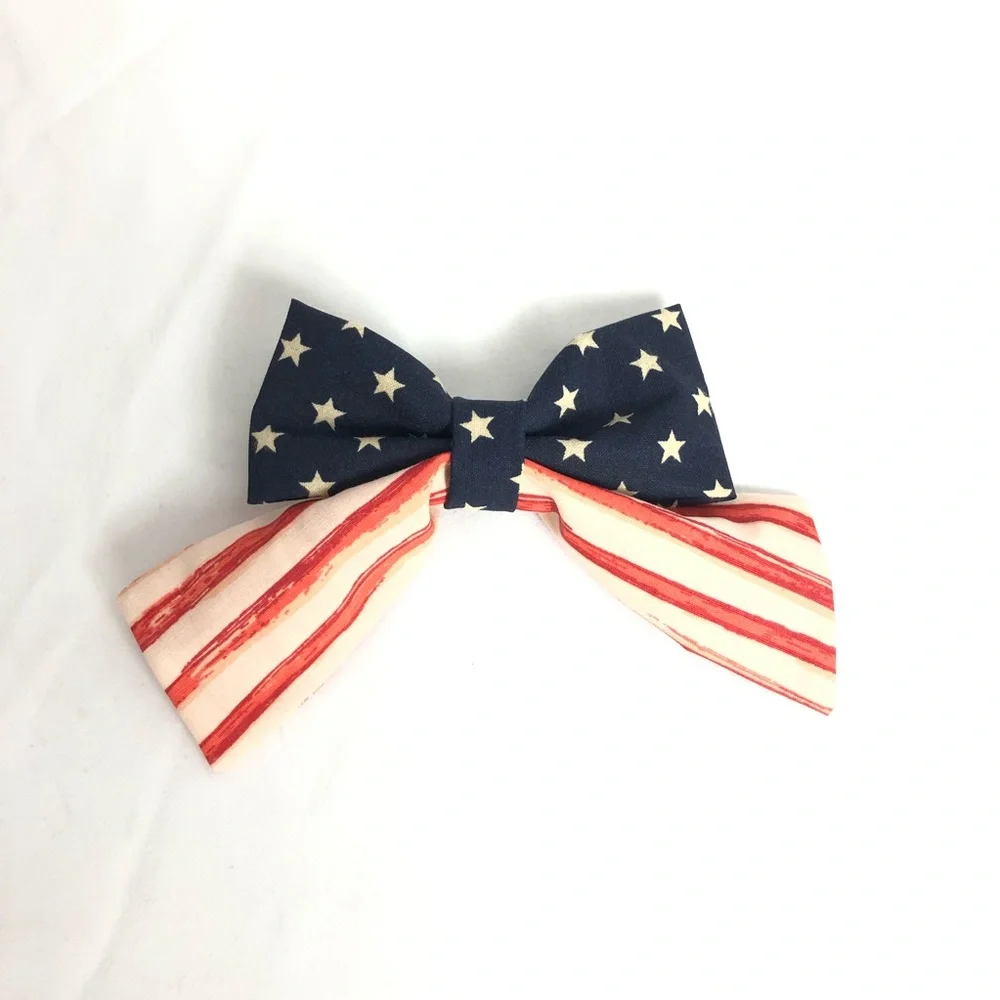 Handmade forth of July Sailor hair bows